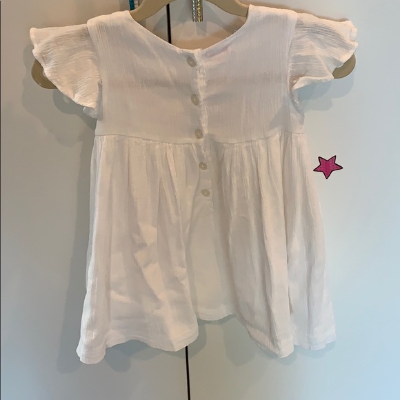 White Summer Dress w/Blue Leaves by Gocco - Picture 5 of 7